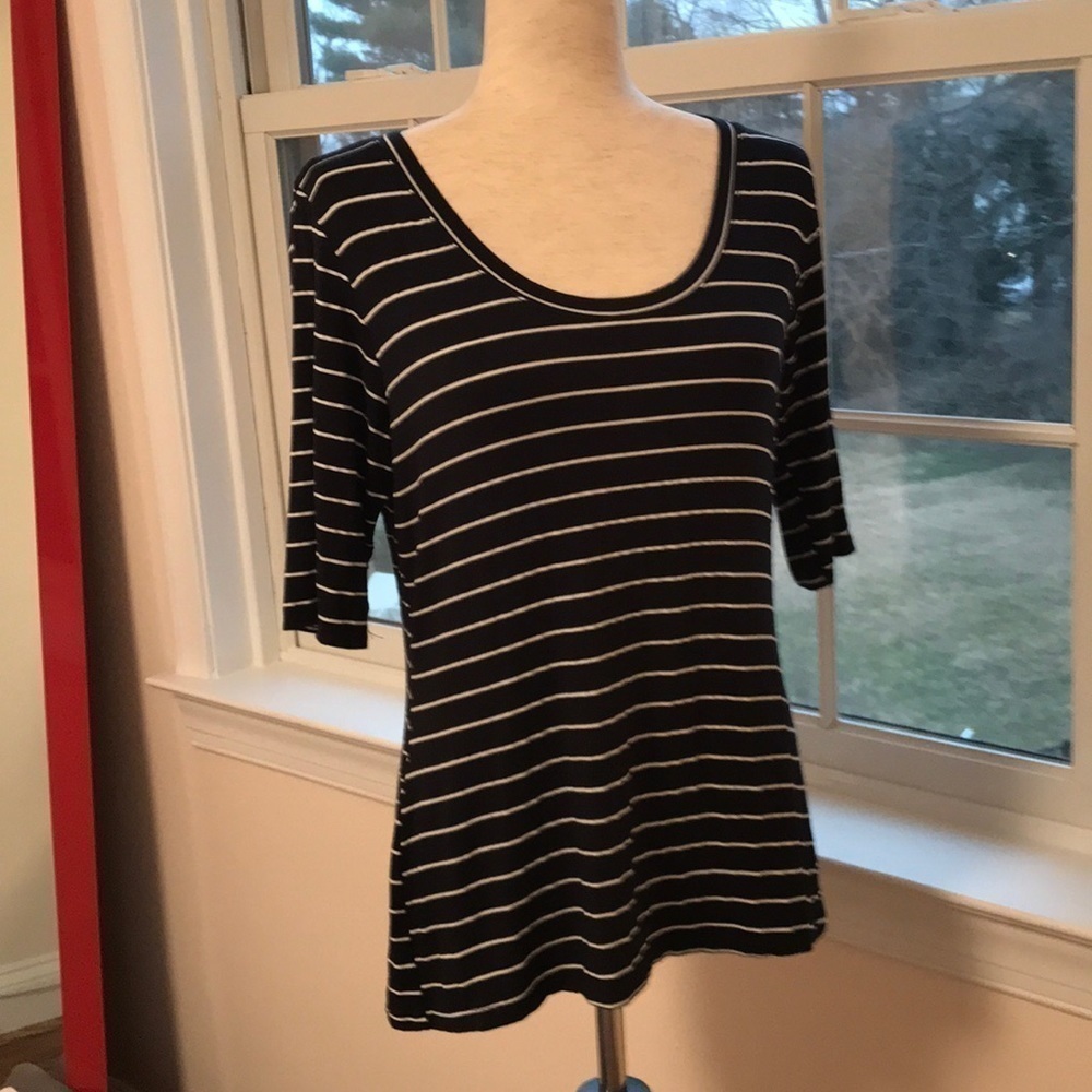 Green Envelope Los Angeles zipper back striped top size XL